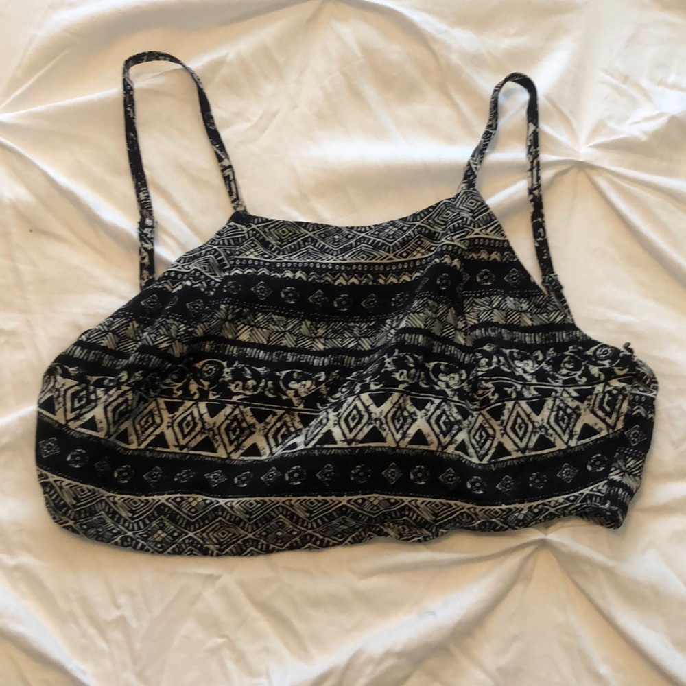 Tie back cropped tank top